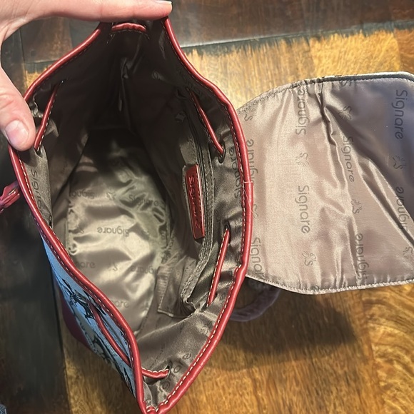 Signare Tapestry Cocktails & chocolate Design Backpack Handbag NWTs - Picture 3 of 8